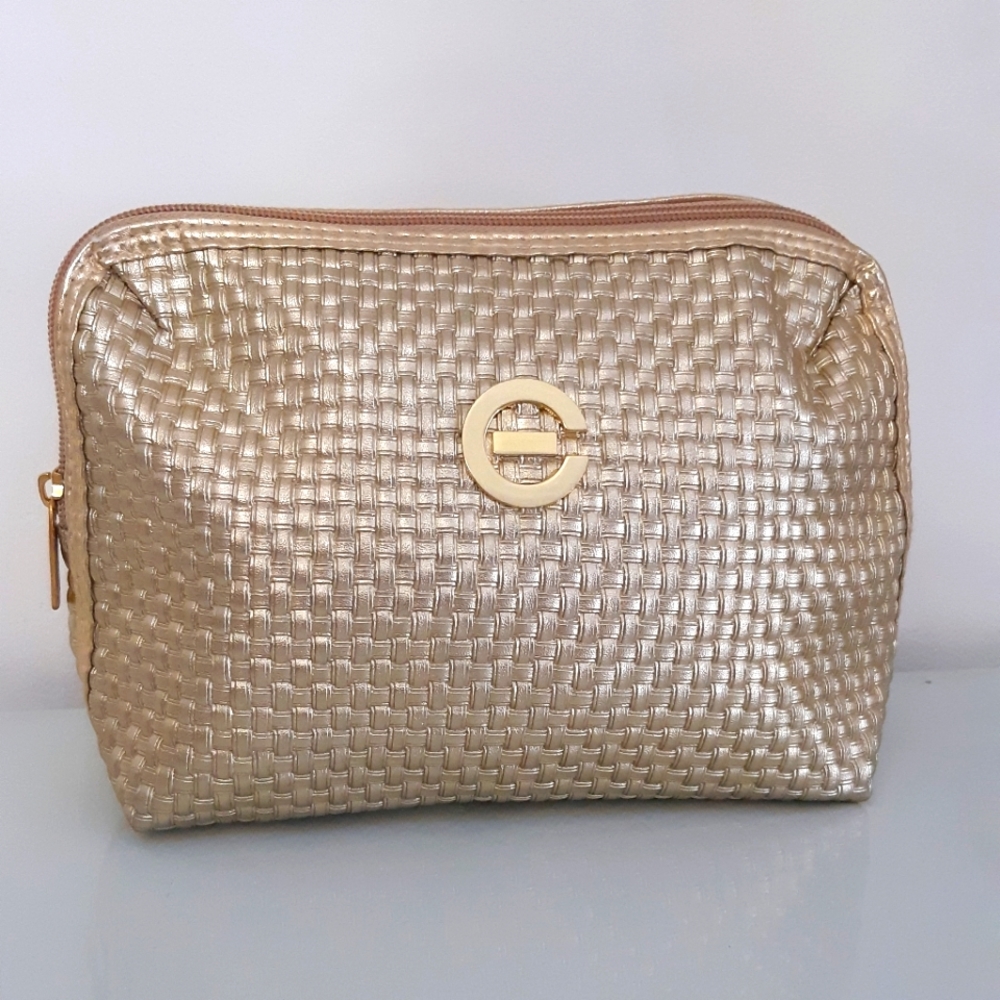 Gold Metallic Toiletries Bag NEW